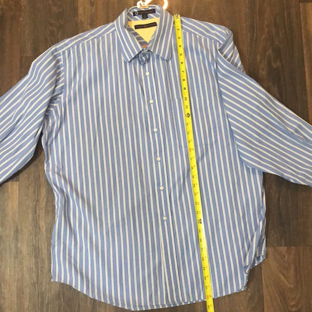 Tommy Hilfiger Blue and White Striped Button Down Shirt - Picture 6 of 8
